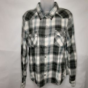 Harley-Davidson Embroidered Pearl Snap Flannel XL